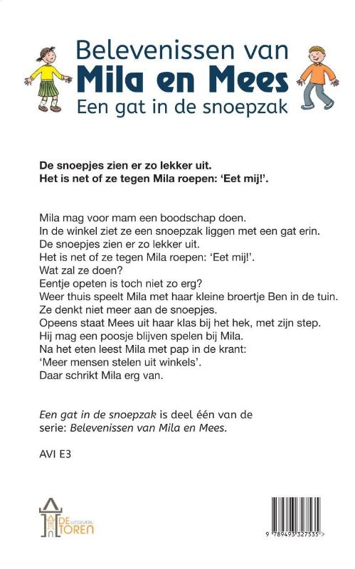 Achterkant van Mees en Mila Een gat in de snoepzak