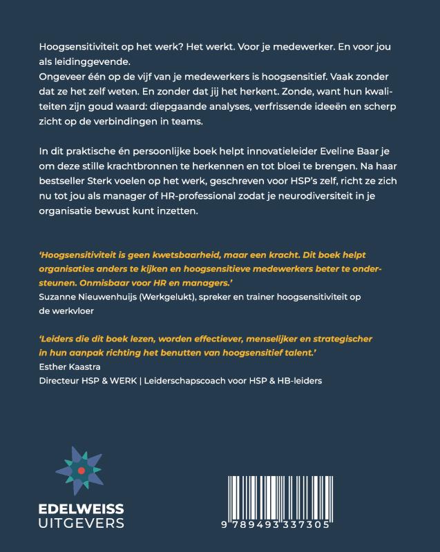 Achterkant van Laat hoogsensitiviteit voor je werken