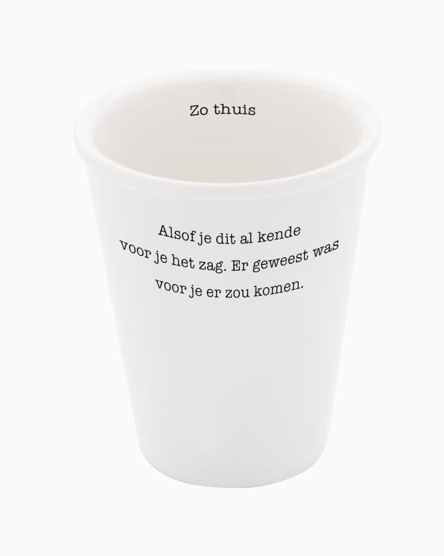 Achterkant van Porseleinen beker 'Thuis' set van 2
