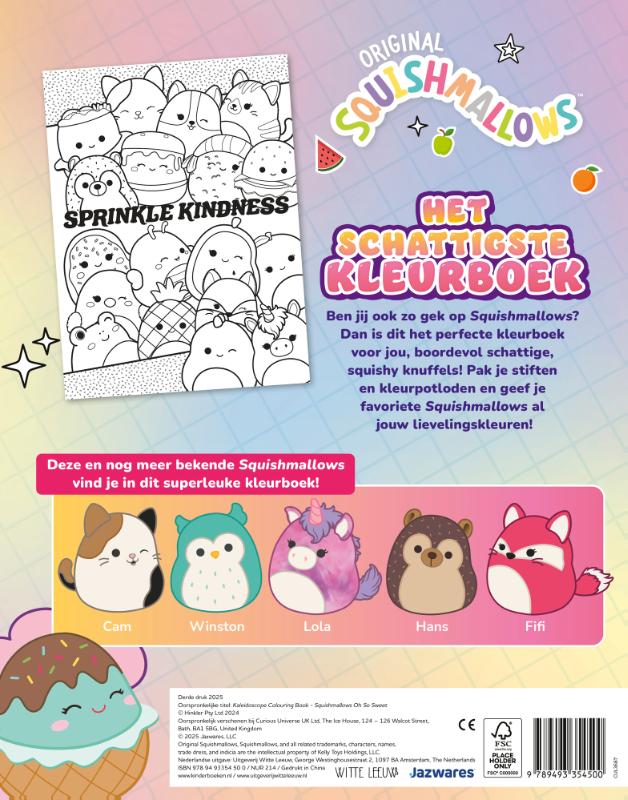 Achterkant van Het officiële Squishmallows kleurboek