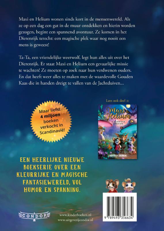 Achterkant van Maxi & Helium in het magische Dierenrijk