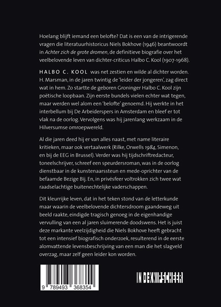 Achterkant van Achter zich de grote dromen