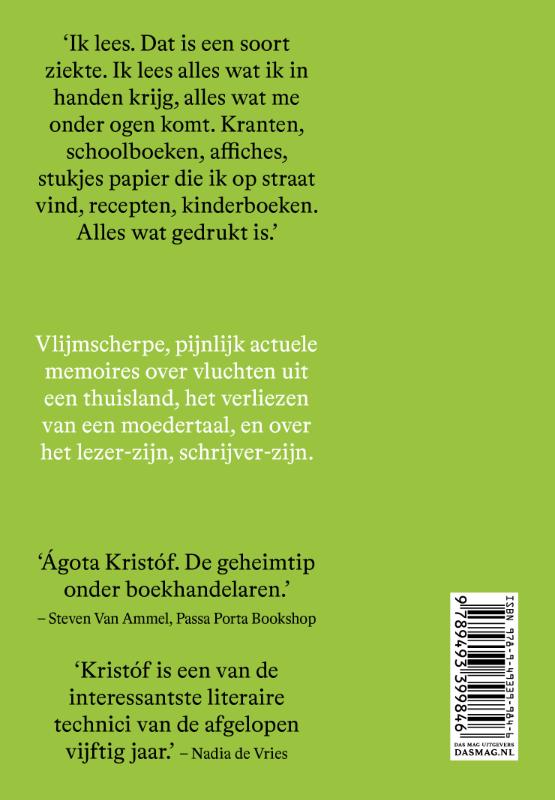 Achterkant van De analfabete