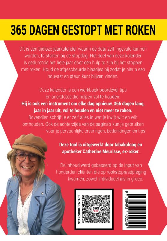 Achterkant van 365 dagen gestopt met roken