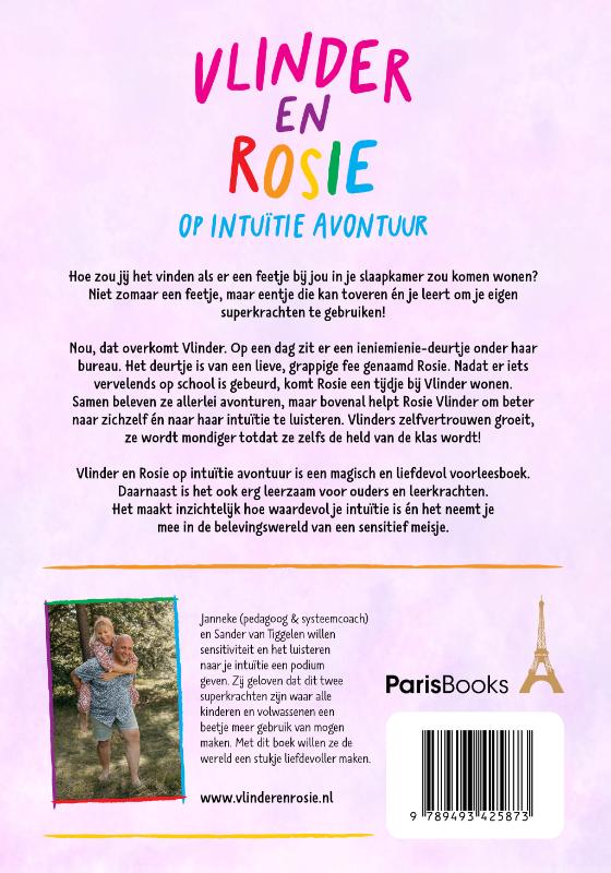 Achterkant van Vlinder en Rosie op intuïtie avontuur
