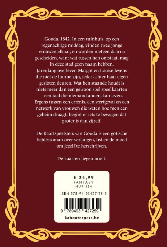 Achterkant van De kaartspeelsters van Gouda