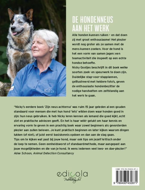 Achterkant van De hondenneus aan het werk