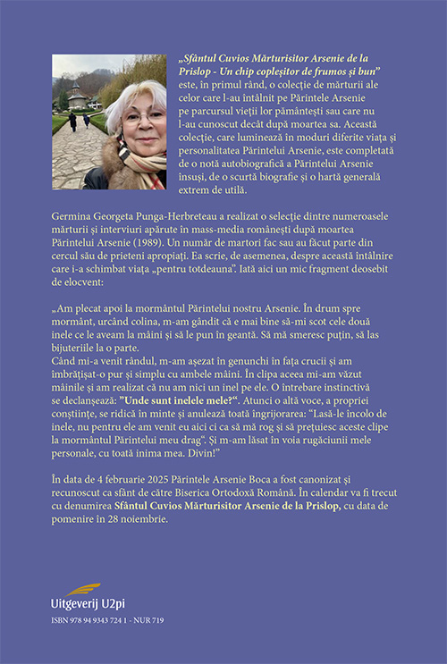 Achterkant van Sfântul Cuvios Mărturisitor Arsenie de la Prislop