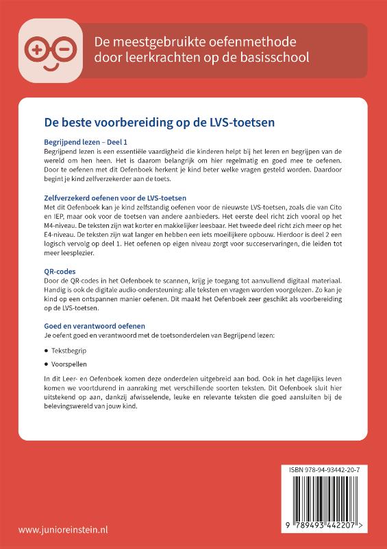 Achterkant van Begrijpend lezen voor de LVS-toetsen - Deel 1 - Groep 4