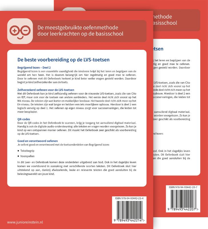 Achterkant van Begrijpend lezen voor de LVS-toetsen set - Deel 1 en 2 - Groep 4