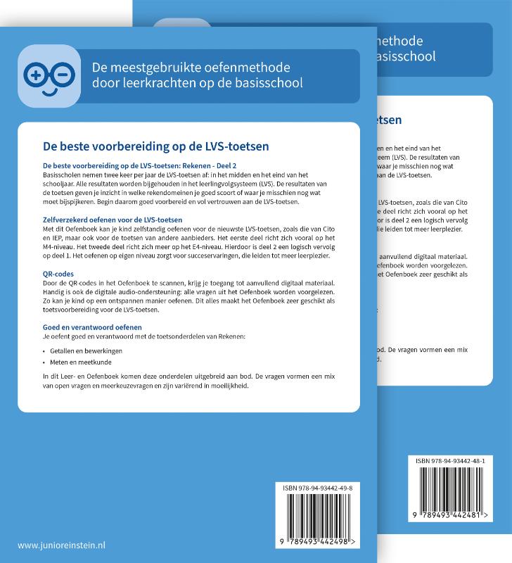 Achterkant van Rekenen voor de LVS-toetsen set - Deel 1 en 2 - Groep 4