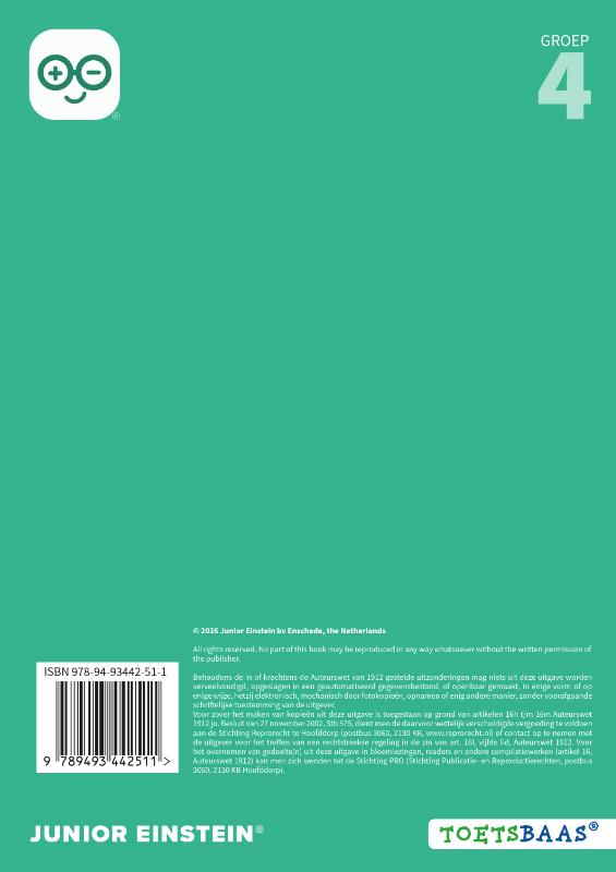 Achterkant van Rekenen voor de LVS-toetsen - Groep 4 - Werkboek 1