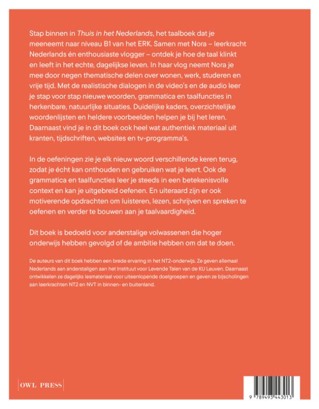 Achterkant van Thuis in het Nederlands