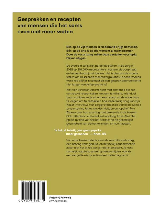 Achterkant van Van onze keukentafel