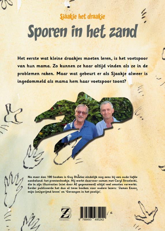 Achterkant van Sporen in het zand