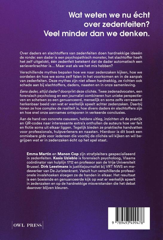 Achterkant van Eens dader, altijd dader?