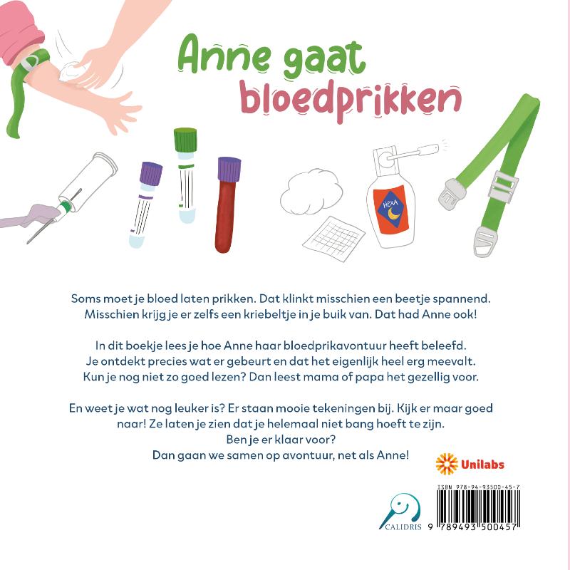 Achterkant van Anne gaat bloedprikken