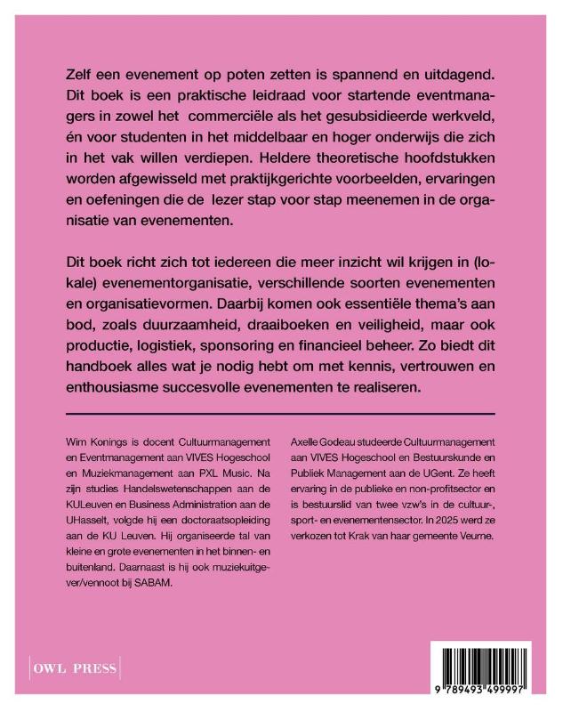 Achterkant van Handboek eventmanagement
