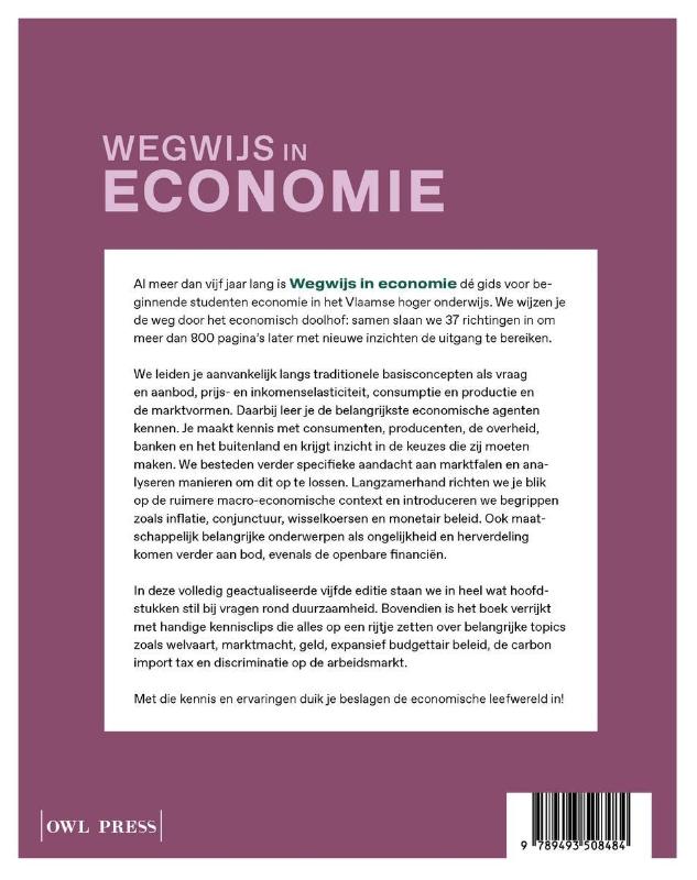 Achterkant van Wegwijs in economie