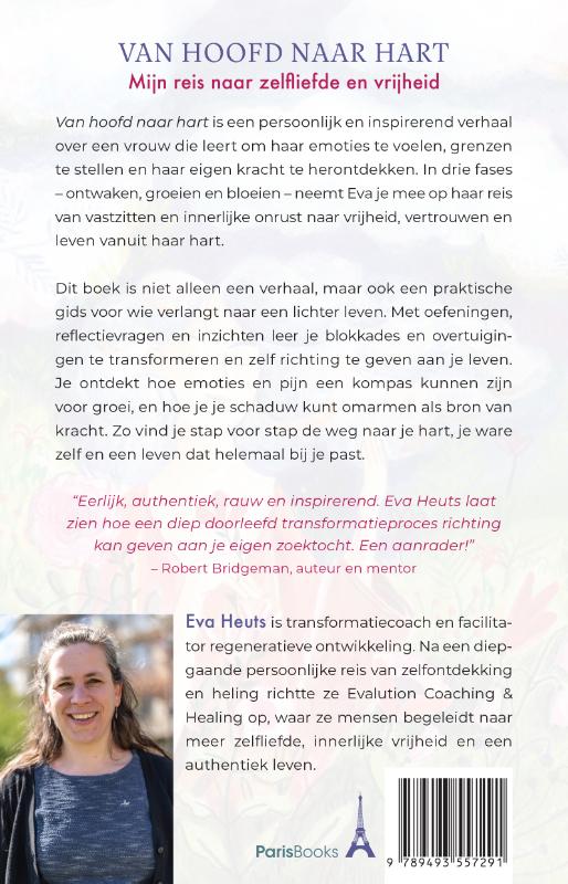 Achterkant van Van hoofd naar hart; Mijn reis naar zelfliefde en vrijheid