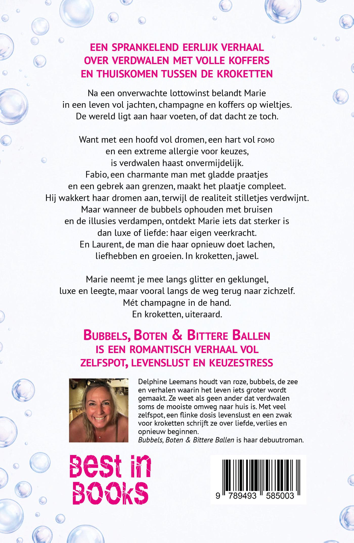 Achterkant van Bubbels, boten & bittere ballen