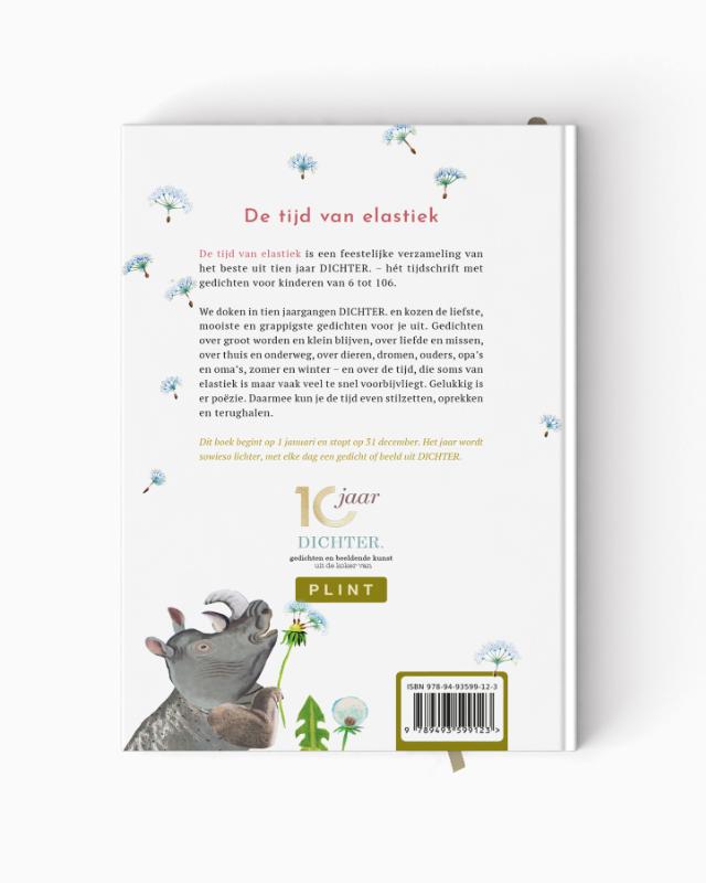 Achterkant van Jubileumboek DICHTER.