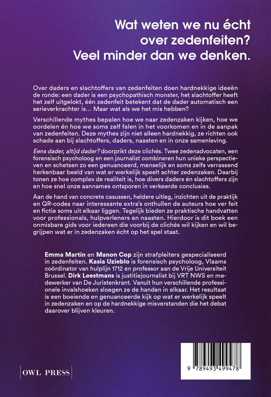 Achterkant van Eens dader, altijd dader?