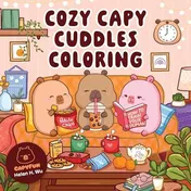 Omslag van Cozy Capy Cuddles Coloring Kawaii Capybara Coloring Book: Adorable Animal Designs for Relaxation, Calm, and Creative Fun