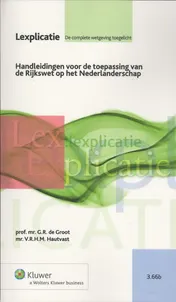 Omslag van Handleidingen voor de toepassing van de Rijkswet op het Nederlanderschap