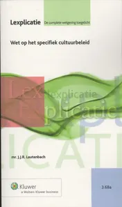 Omslag van Wet op het specifiek cultuurbeleid