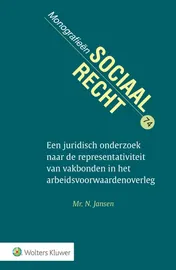 Omslag van Juridisch onderzoek representativiteit vakbonden in arbeidsvoorwaardenoverleg
