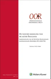 Omslag van De nieuwe regeling van de actio Pauliana