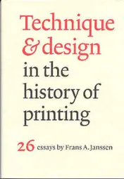 Omslag van Technique & design in the history of printing