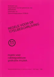 Omslag van Regels voor catalogusbouw gedrukte muziek