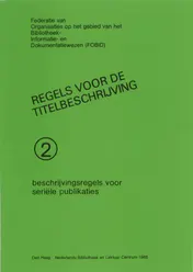 Omslag van Beschrijvingsregels voor seriele publikaties