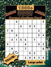 Omslag van 1000+ Sudoku Travel gold - Normal Medium Hard - QR Solutions ( easy to read )