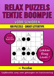 Omslag van Relax Puzzels: Tentje Boompje voor Senioren 6x6 Raster - 100 Puzzels Groot Lettertype - Lekker Easy Level!