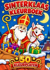 Omslag van Sinterklaas Kleurboek - 50 Sint Nicolaas Kleurplaten voor Kinderen