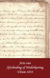 Omslag van Acte van afscheiding of wederkeering