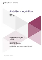 Omslag van Blok 2 2015-2016 Bestuurkunde jaar 2 voltijd