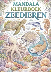 Omslag van Mandala kleurboek - Zeedieren.