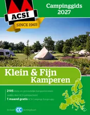 Omslag van ACSI Campinggids Klein & Fijn Kamperen 2027