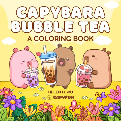 Omslag van Capybara Bubble Tea A Coloring Book