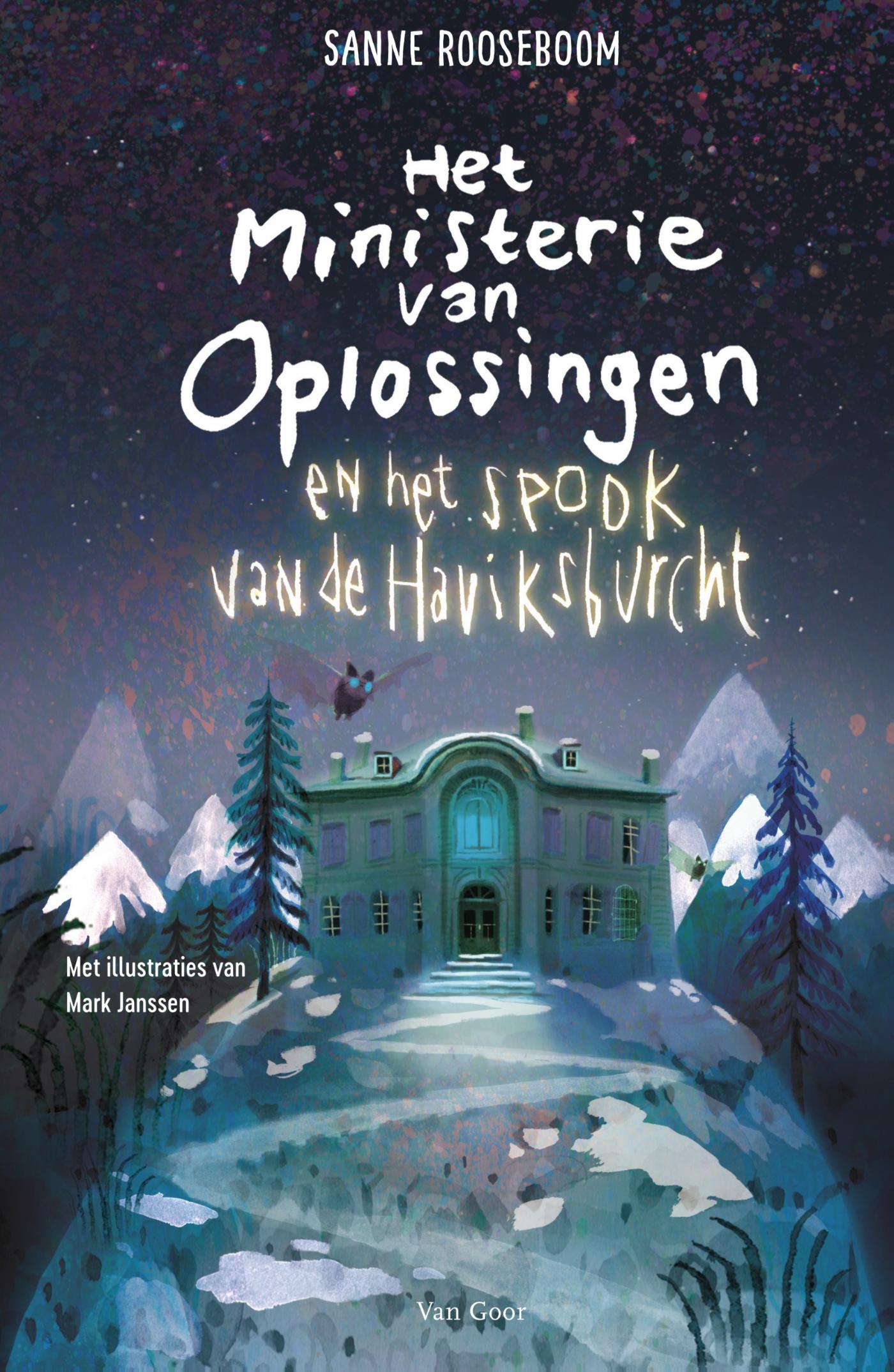Omslag van Het Ministerie van Oplossingen en het spook van de Haviksburcht