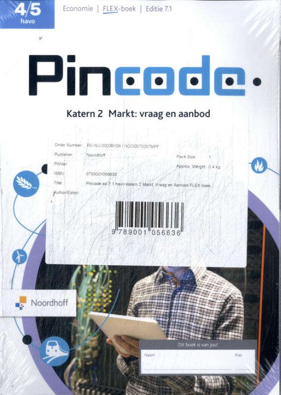 Omslag van Pincode ed 7.1 havo 4 katern 2 Markt, vraag en aanbod FLEX boek