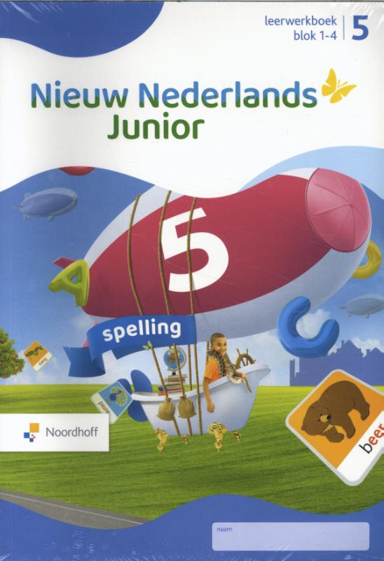 Omslag van Nieuw Nederlands Junior Spelling leerwerkboek groep 5 set