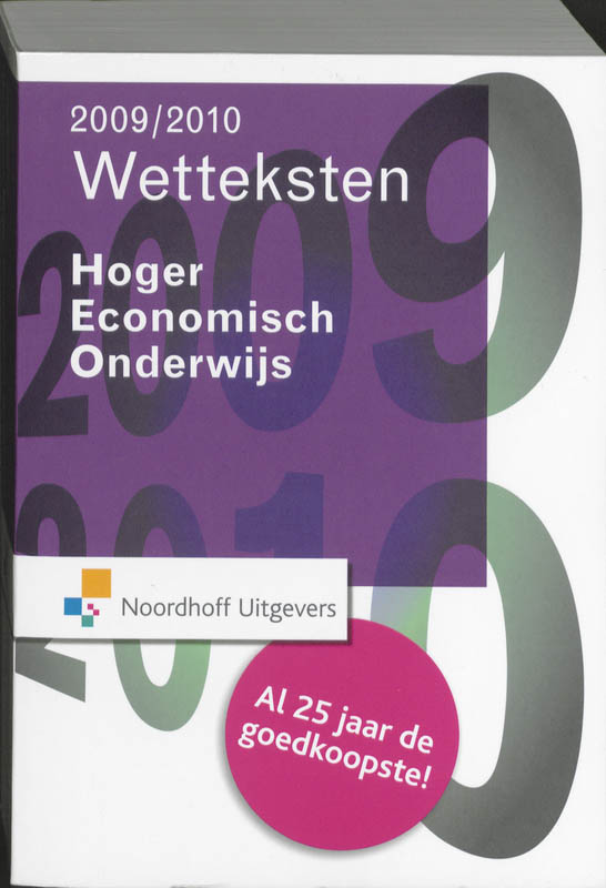 Omslag van Wetteksten Hoger Economisch Onderwijs 2009-2010