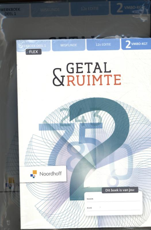 Omslag van Getal & Ruimte 12e ed vmbo-kgt 2 FLEX leerboek 1+2 + werkboek 1+2 (incl. rekenkatern)