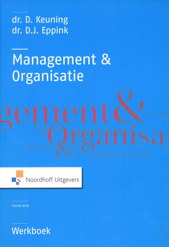 Omslag van Management en organisatie werkboek