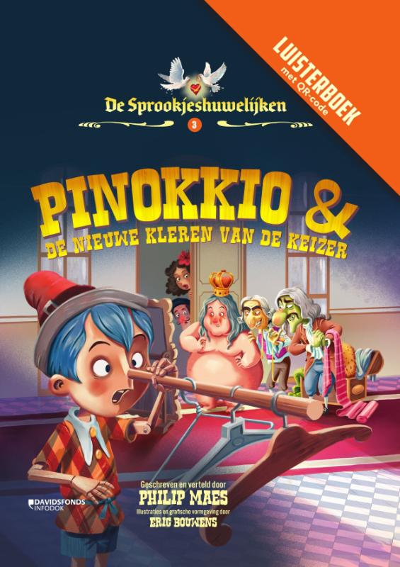 Omslag van Pinokkio en de nieuwe kleren van de keizer
